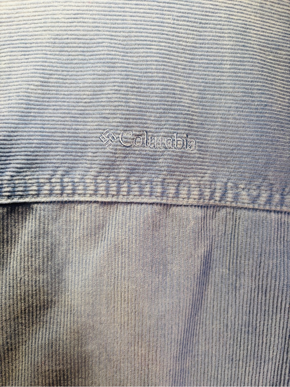 Columbia Baby Blue Corduroy Button Up XL | Oversized Gorpcore Layer - Picture 6 of 9